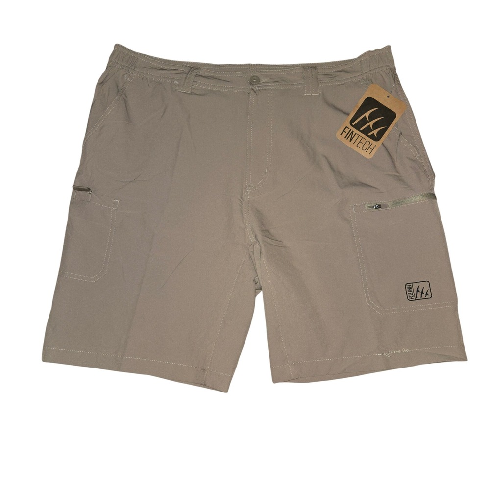 Fintech NWT Submariner Fishing Shorts Men's XXL Dune Tan 4-Way Stretch FM55-264